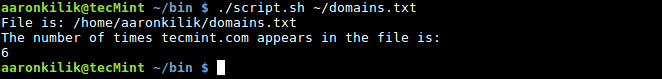 Script to Count Number of Times String Appears