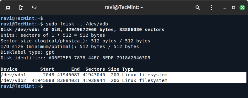 Check New Partitions