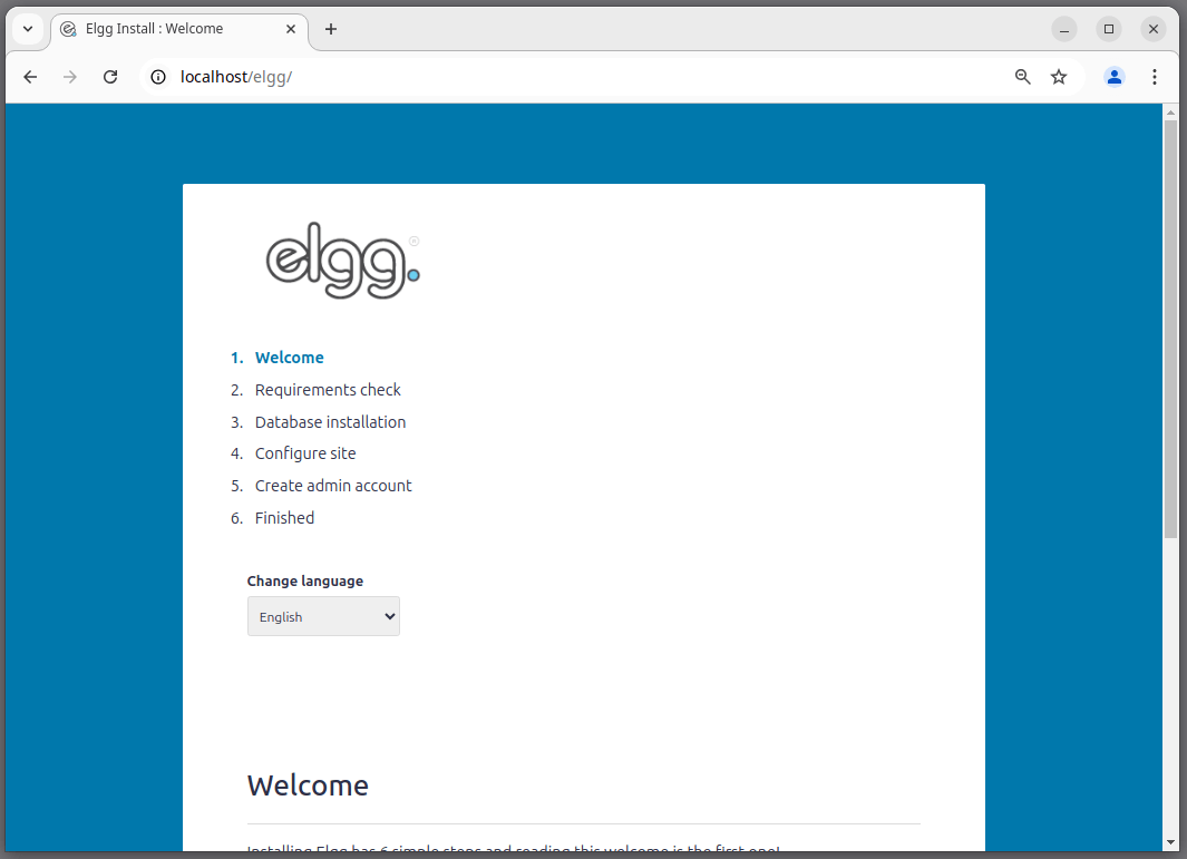 Elgg Setup Wizard