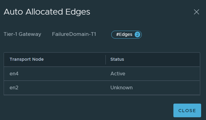 VMware NSX edge node failure