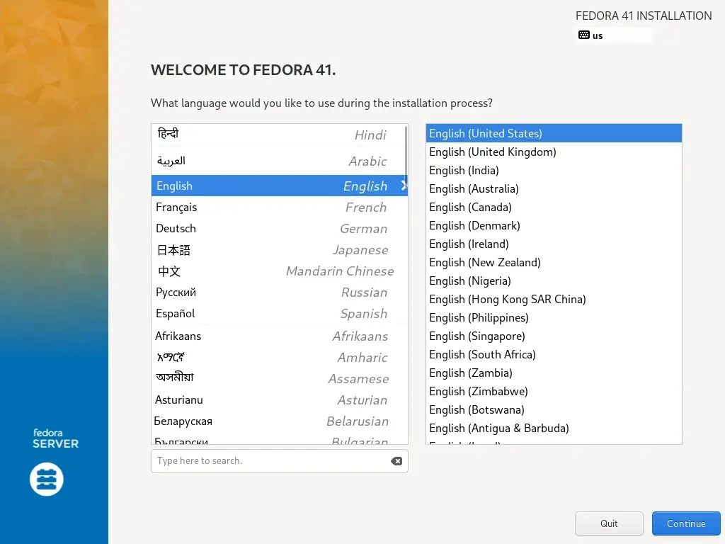 Fedora 41 Language