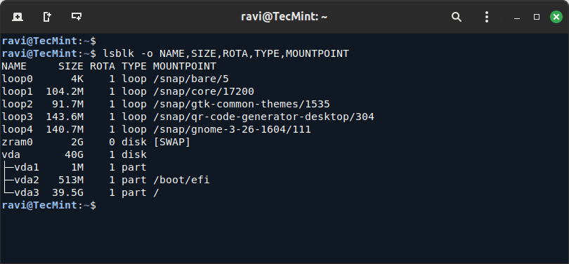 lsblk - List Block Devices