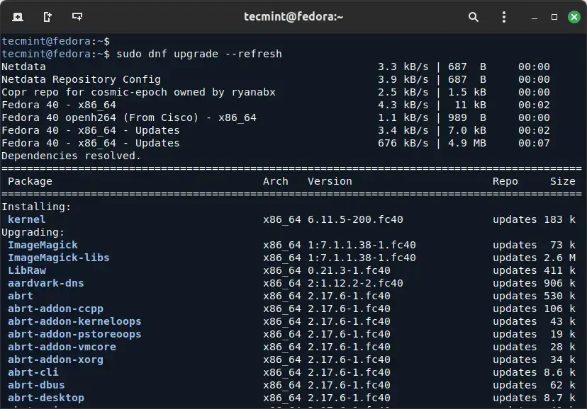 How to Upgrade Fedora 40 to Fedora 41