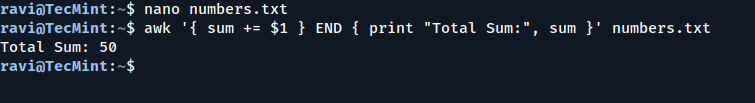 How to Use awk to Perform Arithmetic Operations in Loops