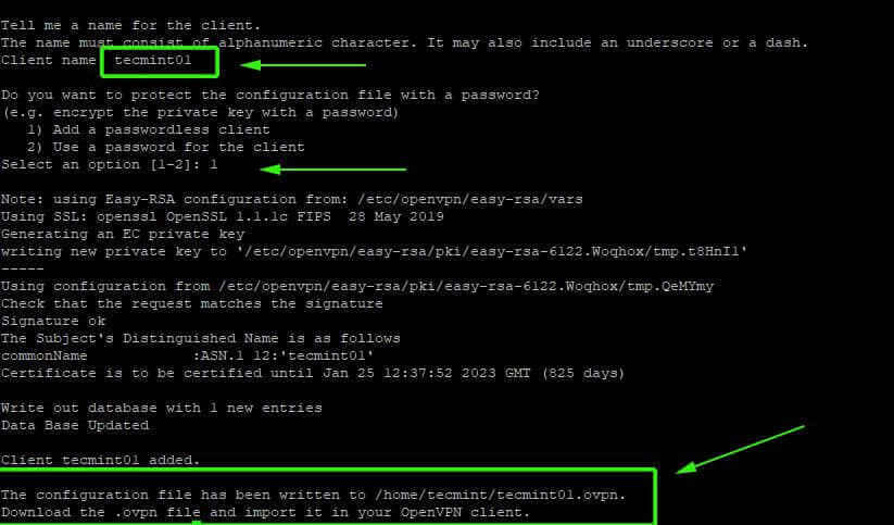 OpenVPN Client Configuration with Easy-RSA