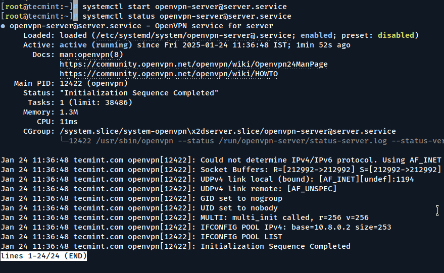 OpenVPN Server Status