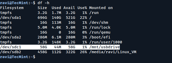 Verify USB Mount in Linux