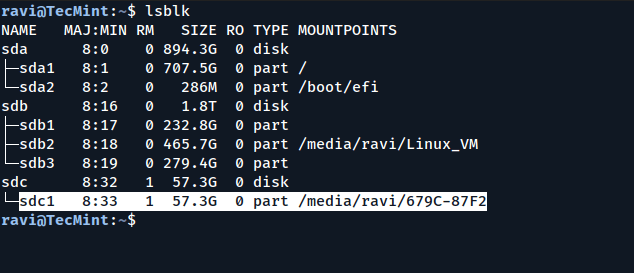 Identify USB Drive in Linux