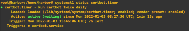 nsx napp harbor check letsencrypt service