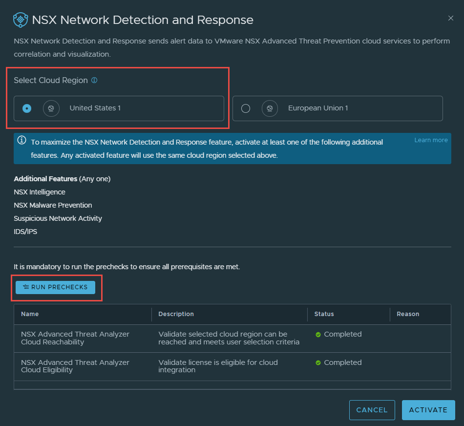 napp deploy NDR precheck