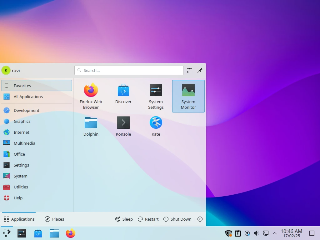 KDE Plasma Desktop in Linux Mint