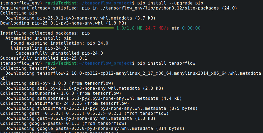 Install TensorFlow in Ubuntu