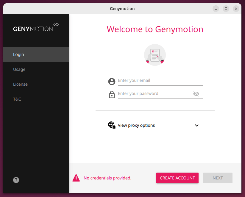 Genymotion Login