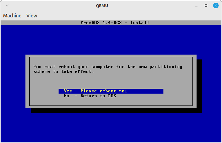 FreeDOS Reboot