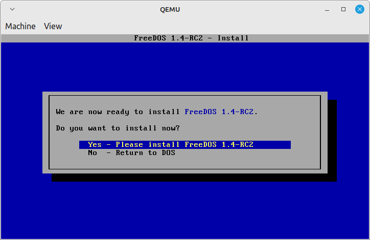 Install FreeDOS OS