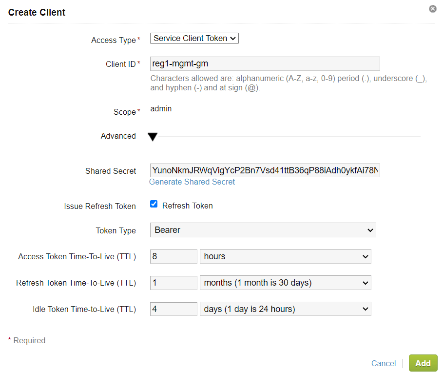 workspace one access token created