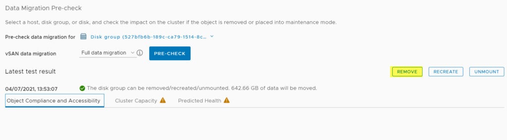 data migration precheck vsan
