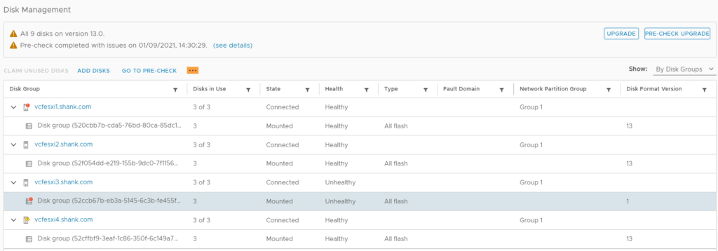 Replacing failed vSAN disk