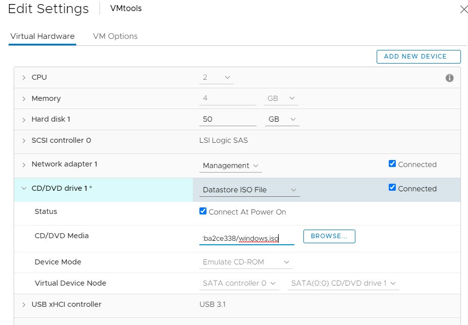 manual install older vmware tools