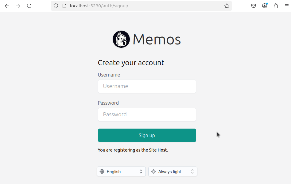 Access Memos Web Interface