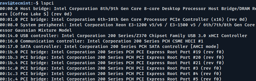 List PCI Device Information