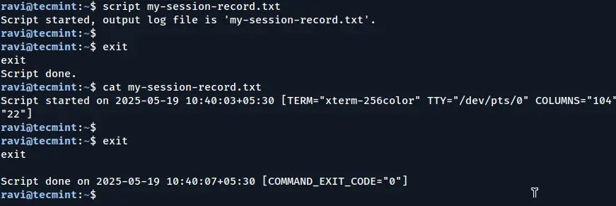 Record a User Login Session