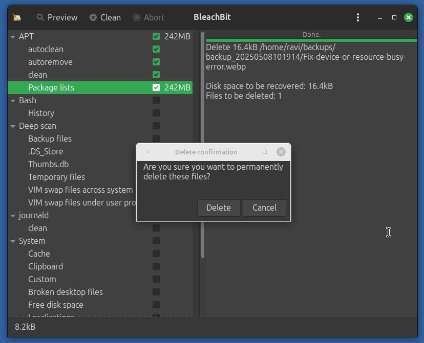 Bleachbit Shred Files
