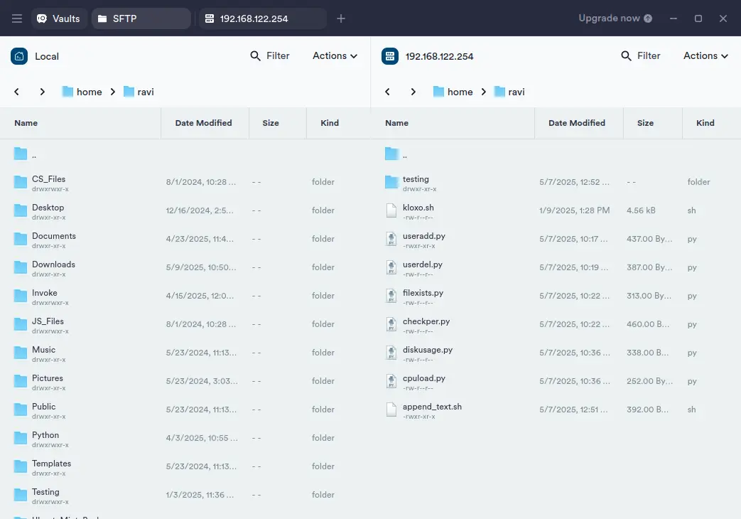Transfer Files via SFTP