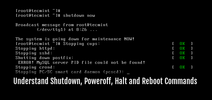 How to Use Shutdown, Poweroff, Halt, and Reboot Commands in Linux
