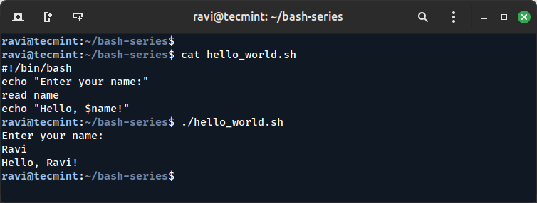 Taking User Input in Scripting