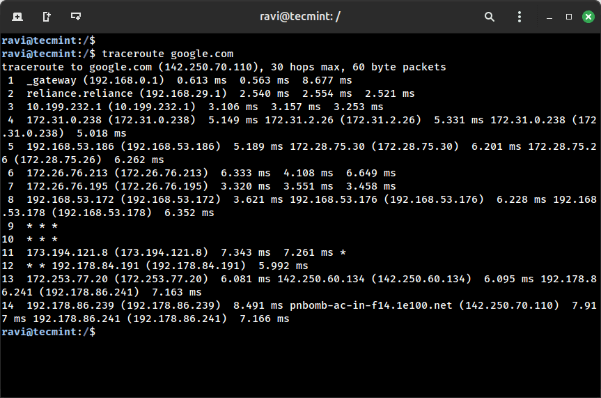 Check Network Route Debugging