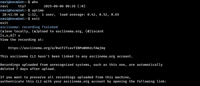 Asciinema – Record and Share Your Terminal Sessions in Linux