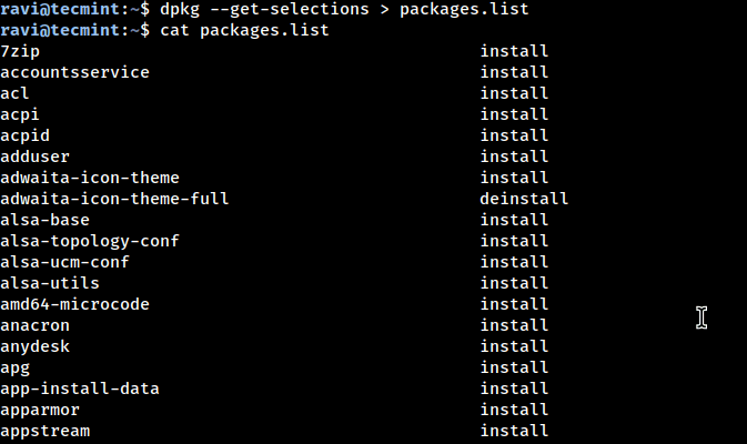 How to Backup and Restore Installed Packages in Ubuntu