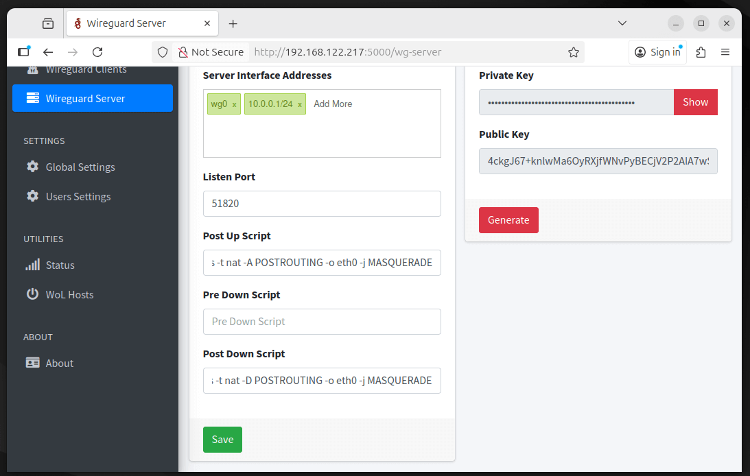 Configure WireGuard Server