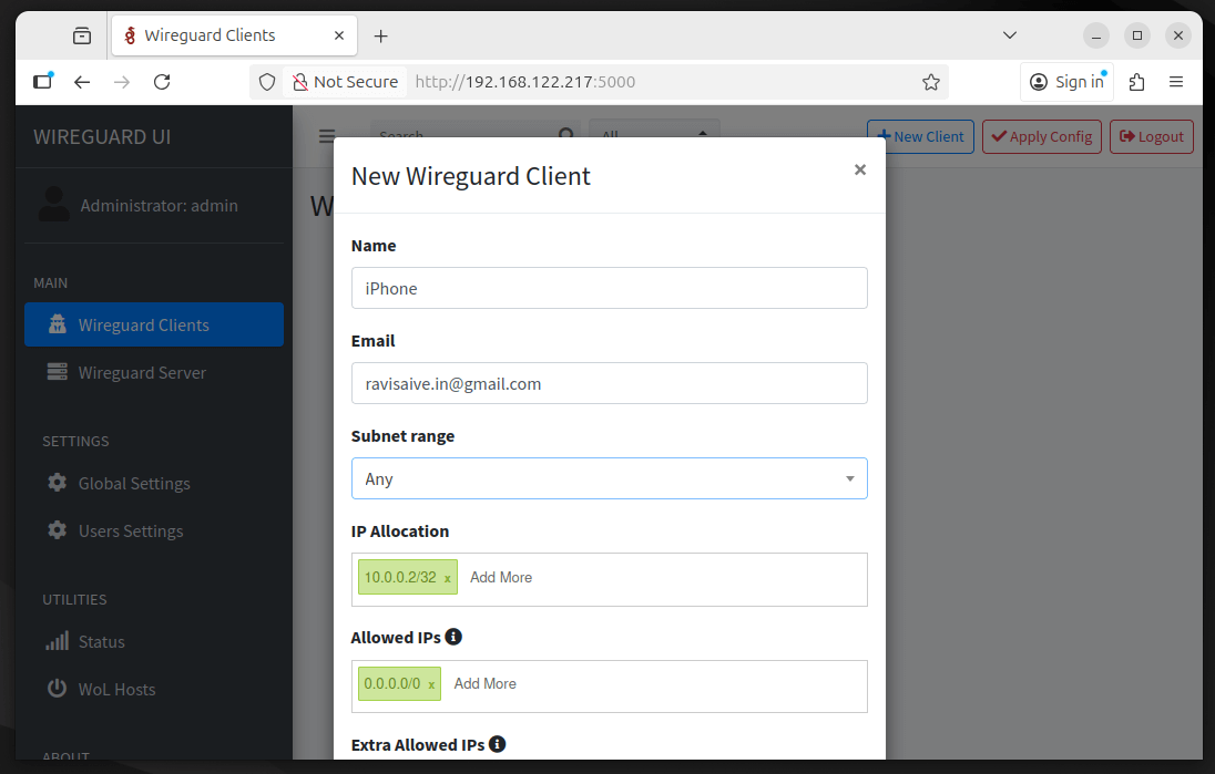 Add WireGuard Client