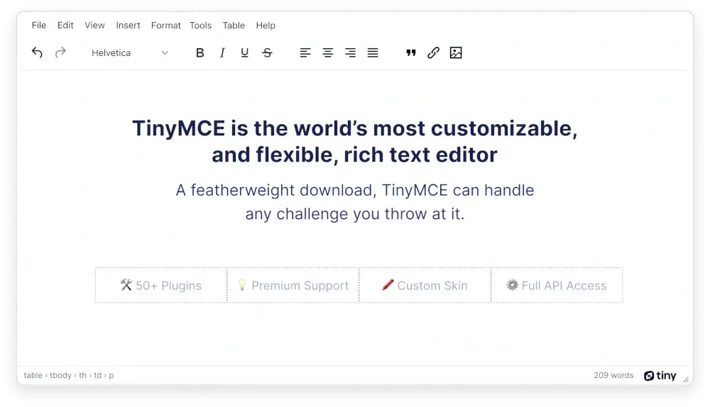 TinyMCE Editor