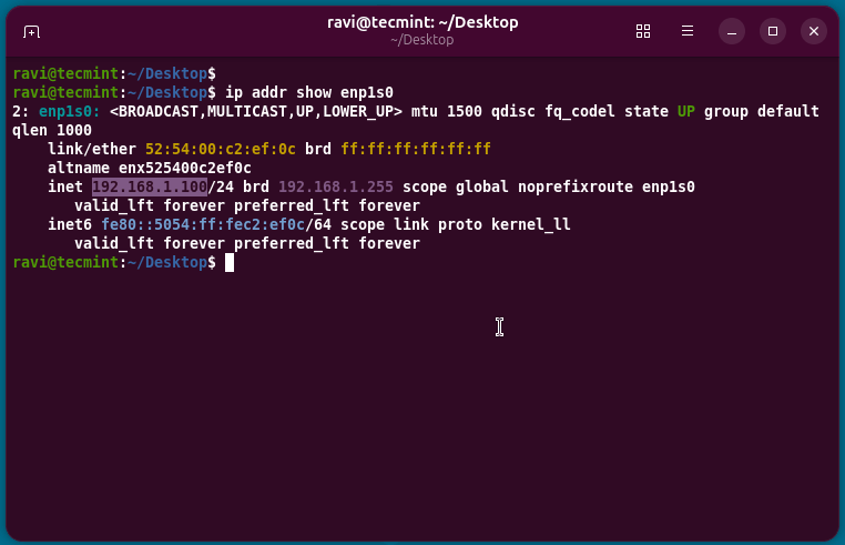 Confirm Your New Static IP Address on Ubuntu