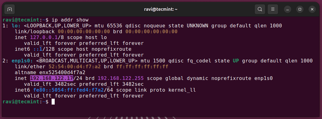 Check Current Network Configuration