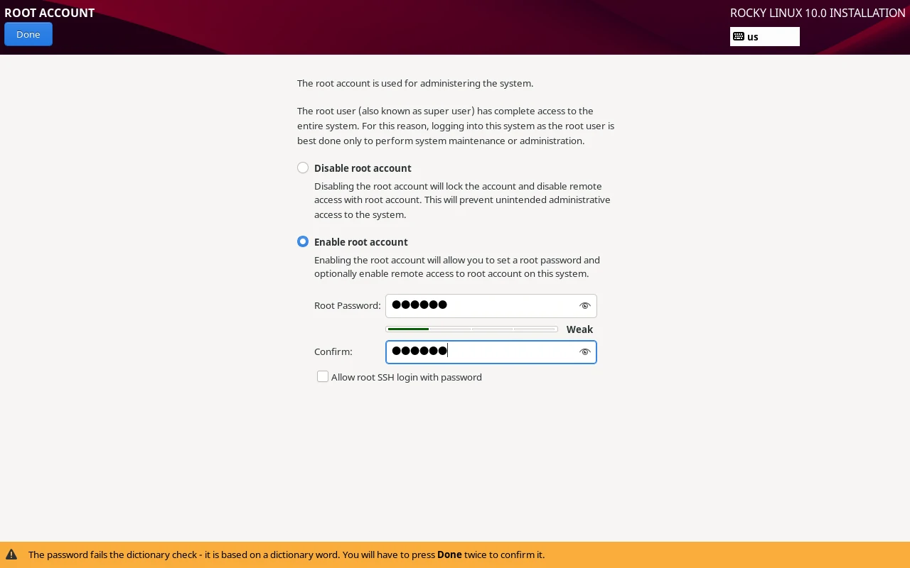 Rocky Linux Root Password