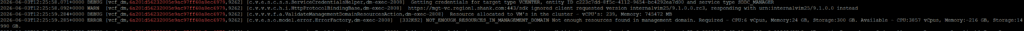 VCF 9.1 sddc manager cluster resource capacity
Validate Management Workload Domain has enough Resources for NSX Deployment
Not enough resources found in management domain. Required - CPU:6 vCpus, Memory:24 GB, Storage:300 GB. Available - CPU:3857 vCpus, Memory:-216 GB, Storage:14990 GB.
Message: Not enough resources found in management domain. Required - CPU:6 vCpus, Memory:24 GB, Storage:300 GB. Available - CPU:3857 vCpus, Memory:-216 GB, Storage:14990 GB.
Remediation Message:
Reference Token: 14NP83
Cause: