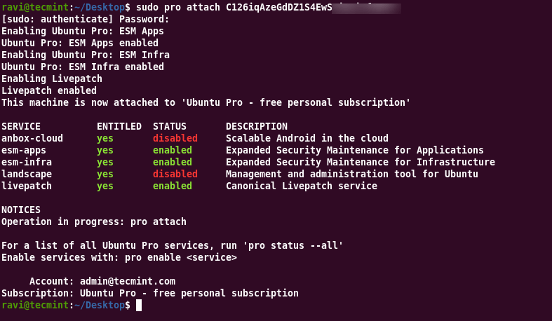 Attaching Your System to Ubuntu Pro