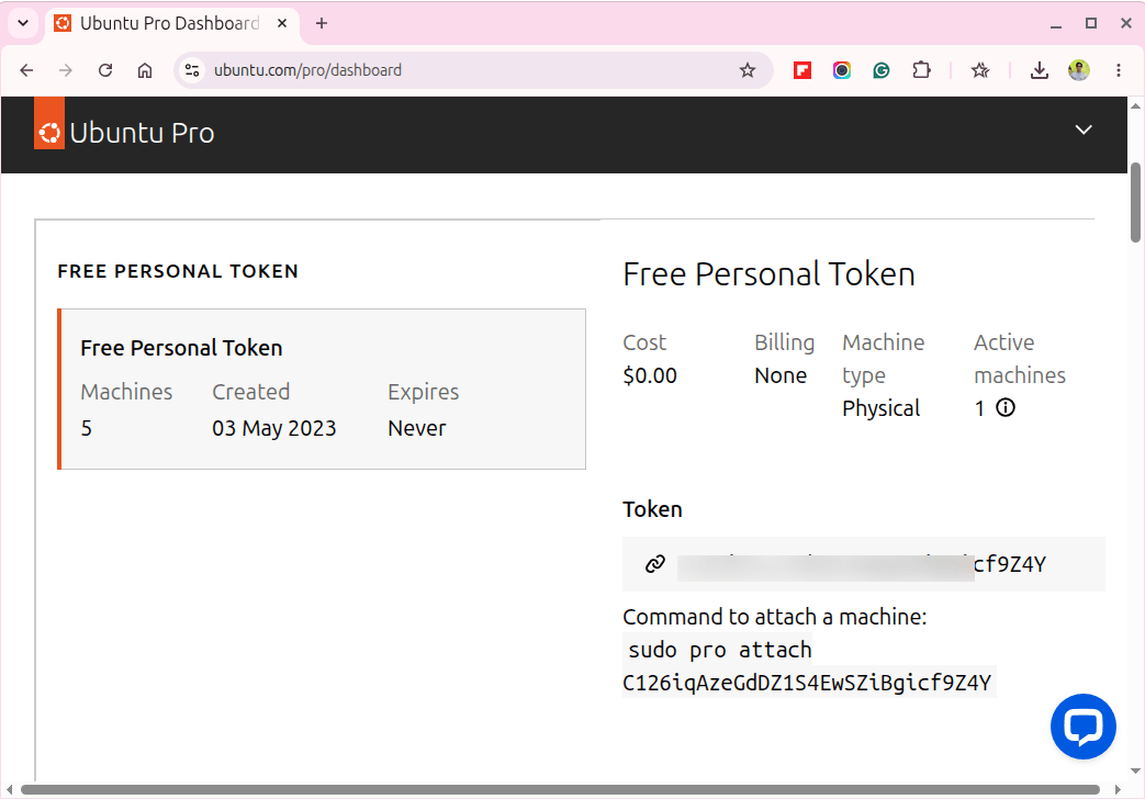 Ubuntu Pro Token