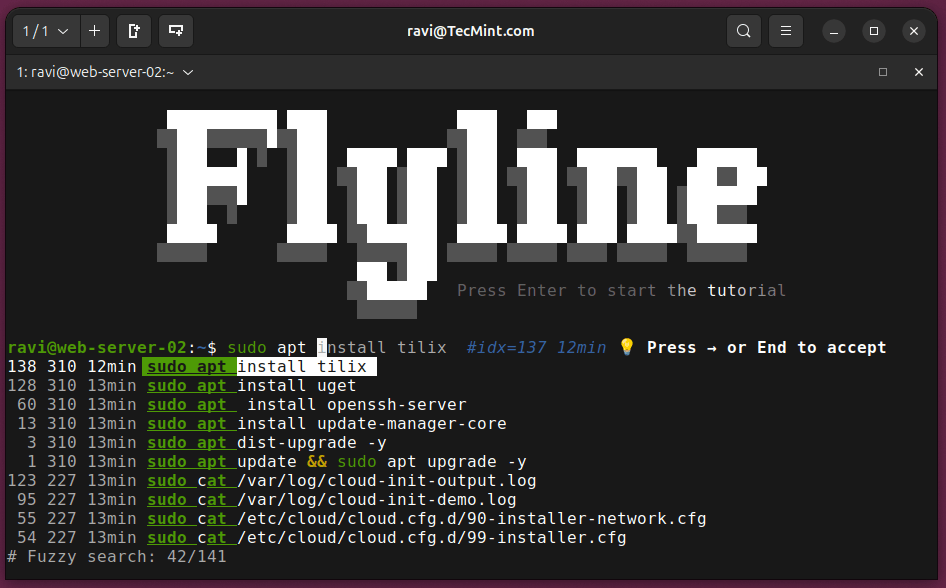 Flyline - Search Command History